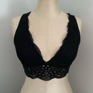 Aerie Black Lace Plunge Bralette